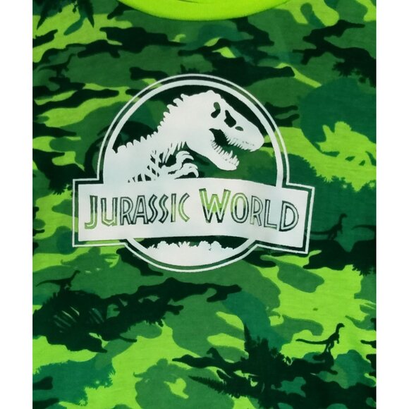 Jurassic World Kids Size 4T T-Shirt Dinosaur Graphic Tee Green Camouflage - Picture 3 of 6